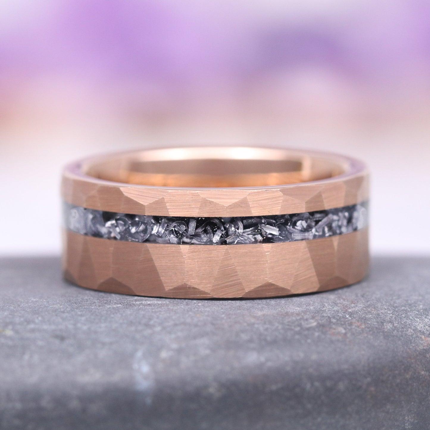 Galaxy Salt and Pepper (Herkimer) Diamond & Meteorite Couples Ring Set