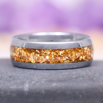 Fantasy Cut Citrine Couples Ring Set