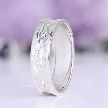 Moss Agate Leaf Couples Ring Set