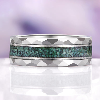 Faye Green Moss Agate Couples Ring Set