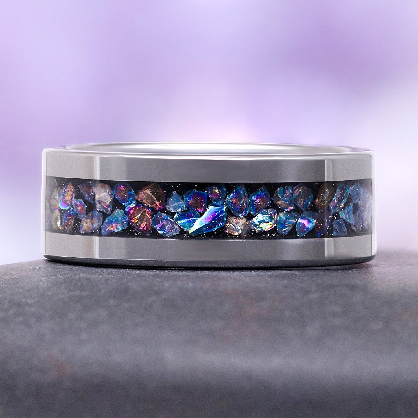 Mystical Fairy Rainbow Moissanite Couples Ring Set