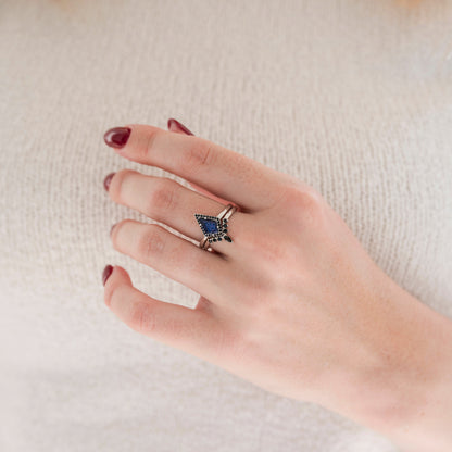 Starry Night & Black Onyx Couples Ring Set