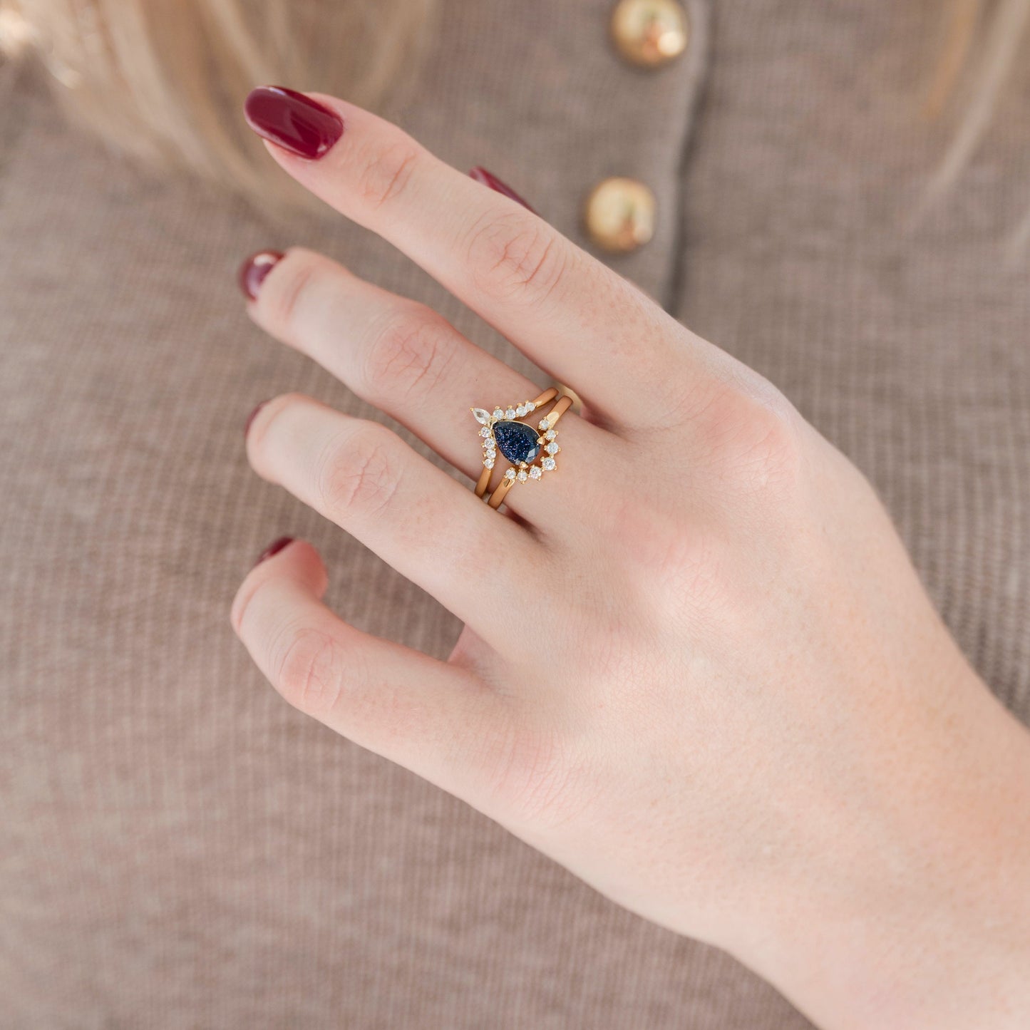 Starry Night Couples Ring Set