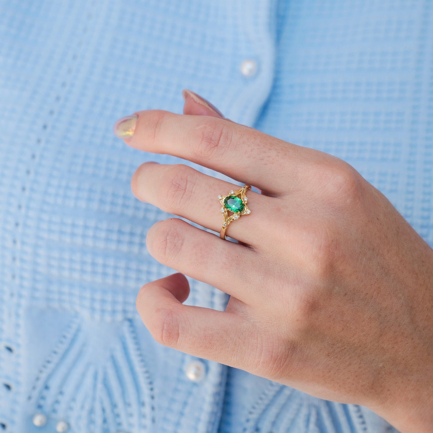 Maeve Emerald Couples Ring Set