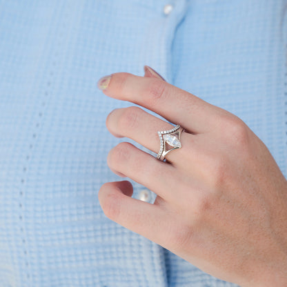 Marquise Cut Simulated Diamond Couples Ring Set
