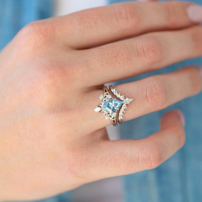 Elowen Aquamarine Couples Ring Set