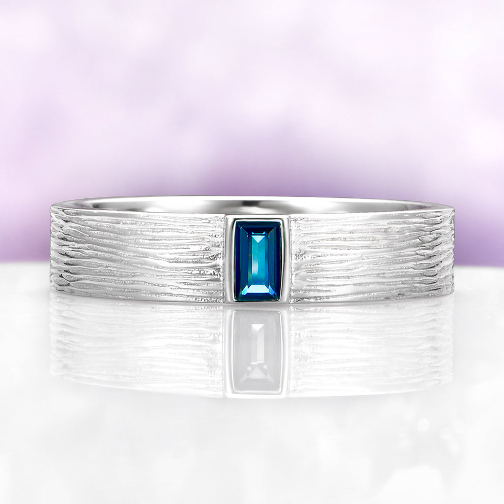 Celtic Natural London Blue Topaz Couples Ring Set
