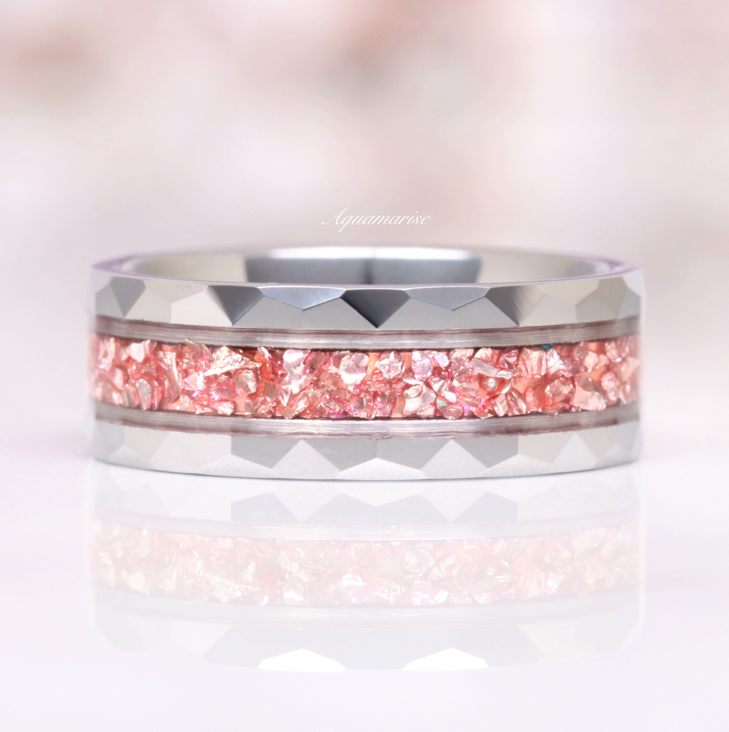 Art Deco Mosaic Morganite Couples Ring Set