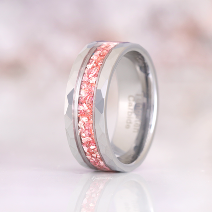 Fireworks Cut Morganite & Moonstone Leaf Couples Ring Set