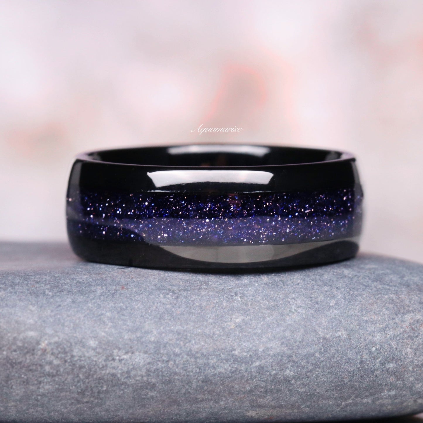 Starry Night & Black Onyx Couples Ring Set