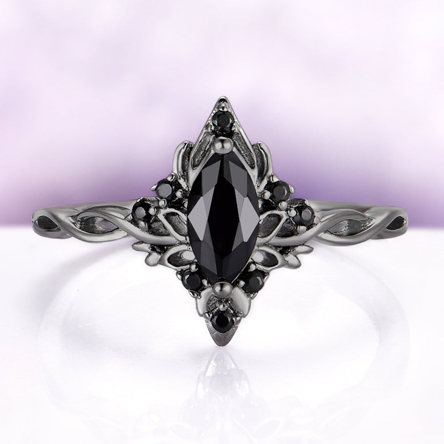 Shadow Queen Black Onyx Couples Ring Set