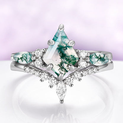Skye Kite®  Moss Agate Couples Ring Set