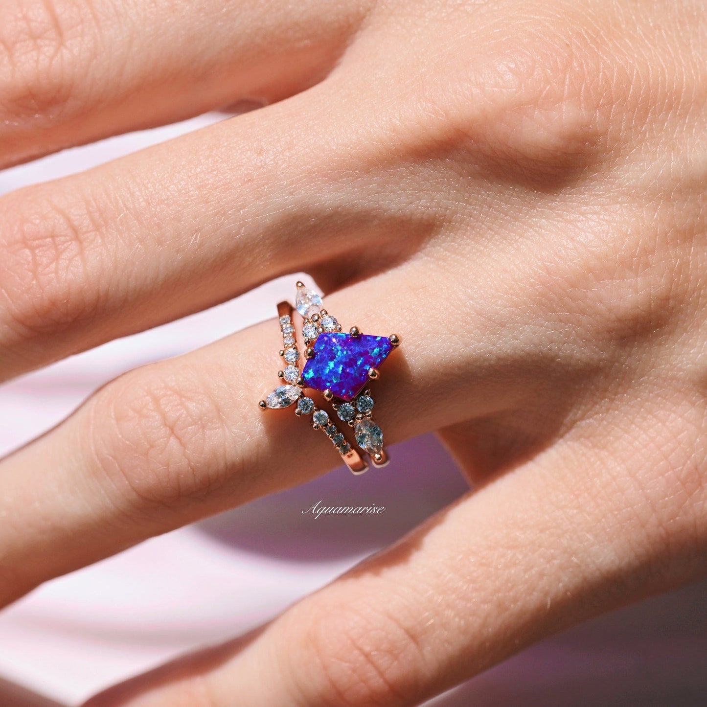 Skye Kite® Purple Fire Opal Couples Ring Set