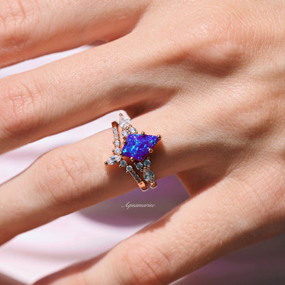Skye Kite® Purple Fire Opal Couples Ring Set