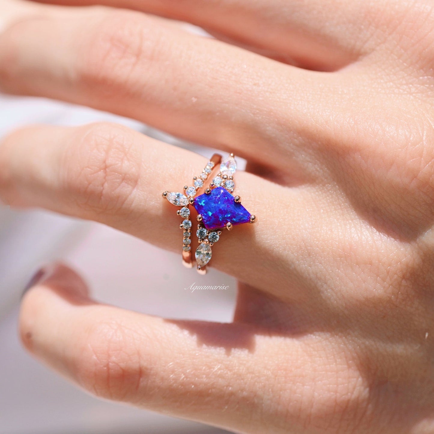 Skye Kite® Purple Fire Opal Couples Ring Set