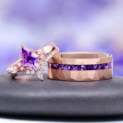 Skye Kite® Natural Amethyst Couples Ring Set