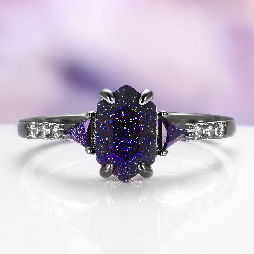 Starry Night™ Geometric Couples Ring Set