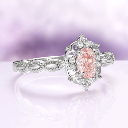 Vintage Morganite Couples Ring Set