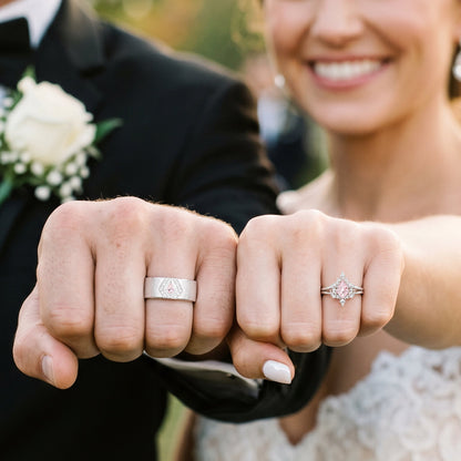 Elowen Morganite Couples Ring Set