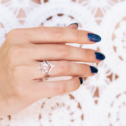 Elowen Morganite Couples Ring Set
