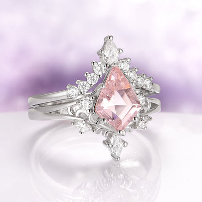 Elowen Morganite Couples Ring Set