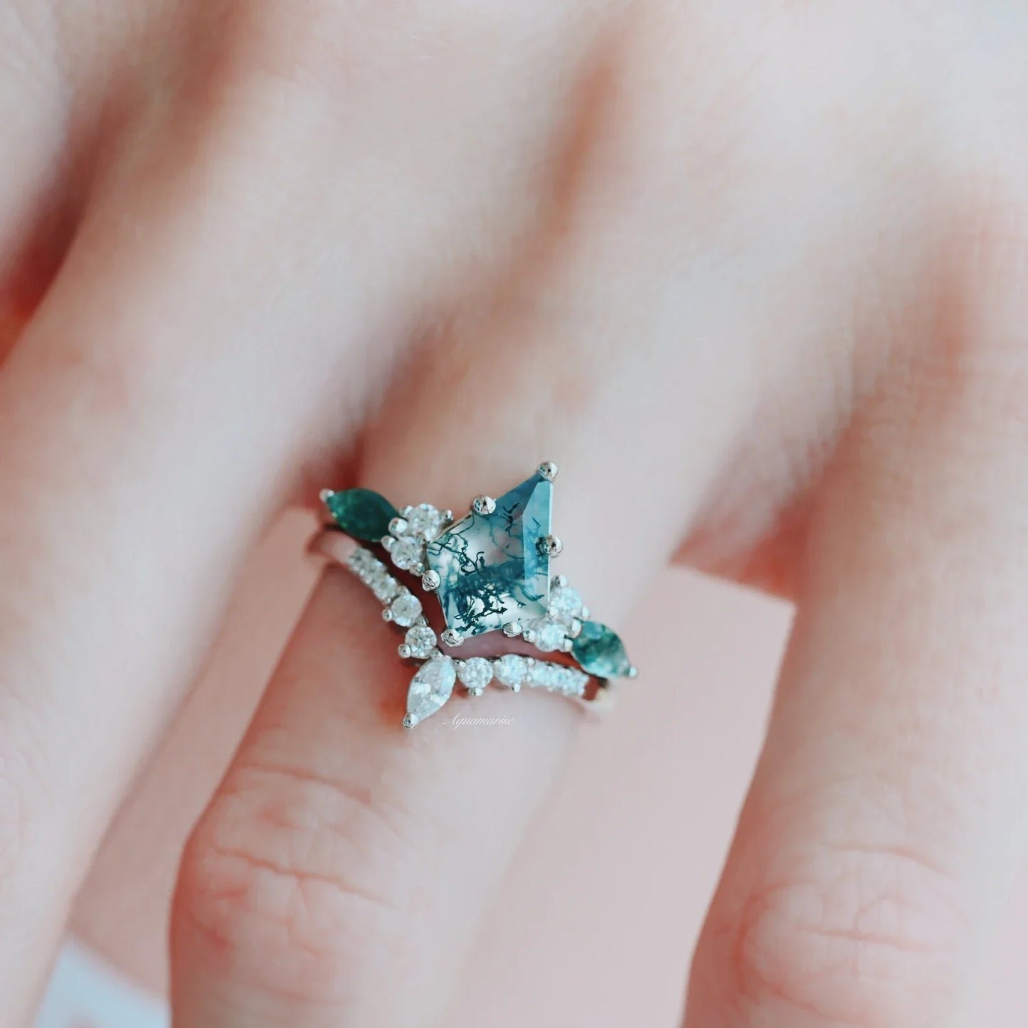 Skye Kite®  Moss Agate Couples Ring Set
