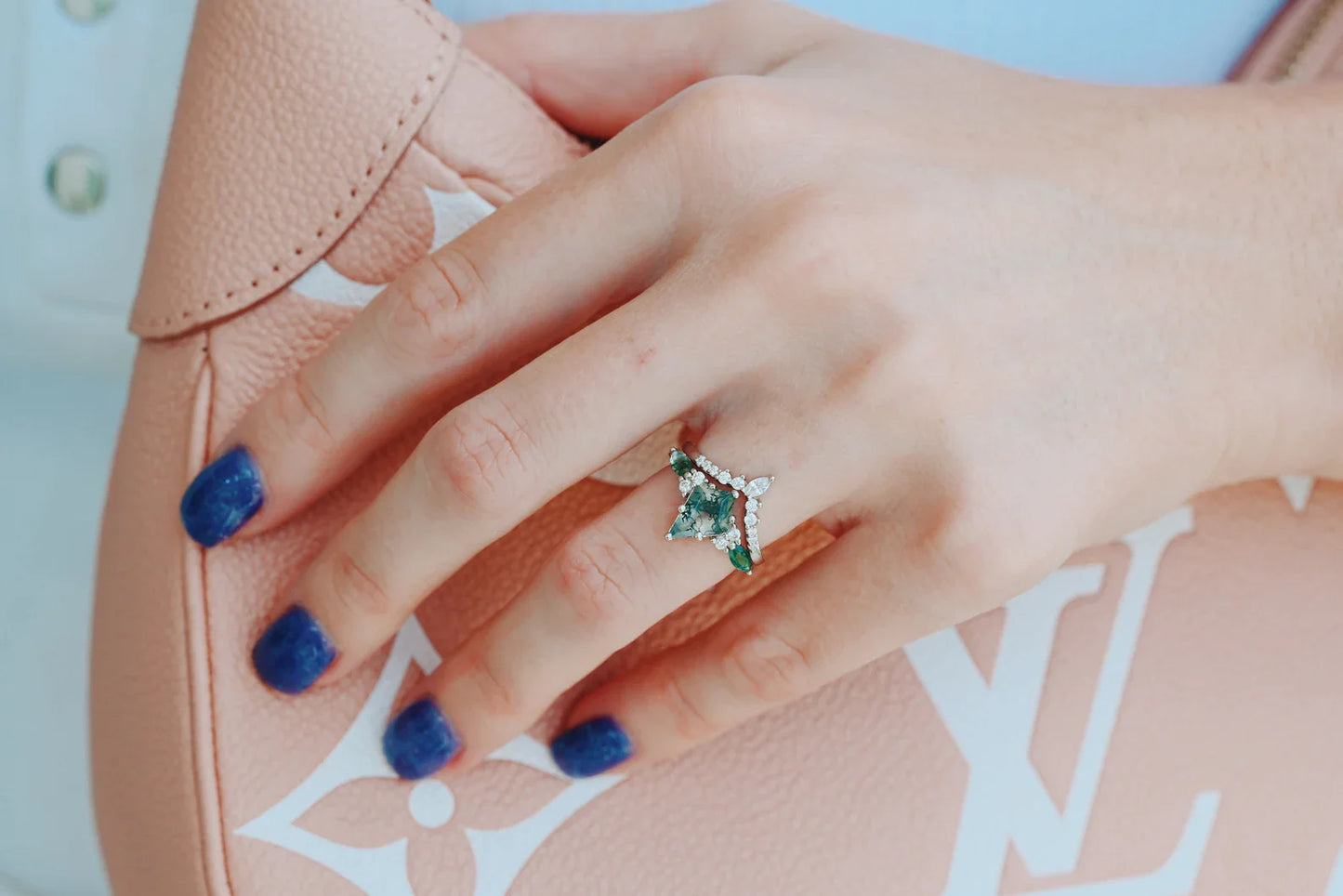 Skye Kite®  Moss Agate Couples Ring Set