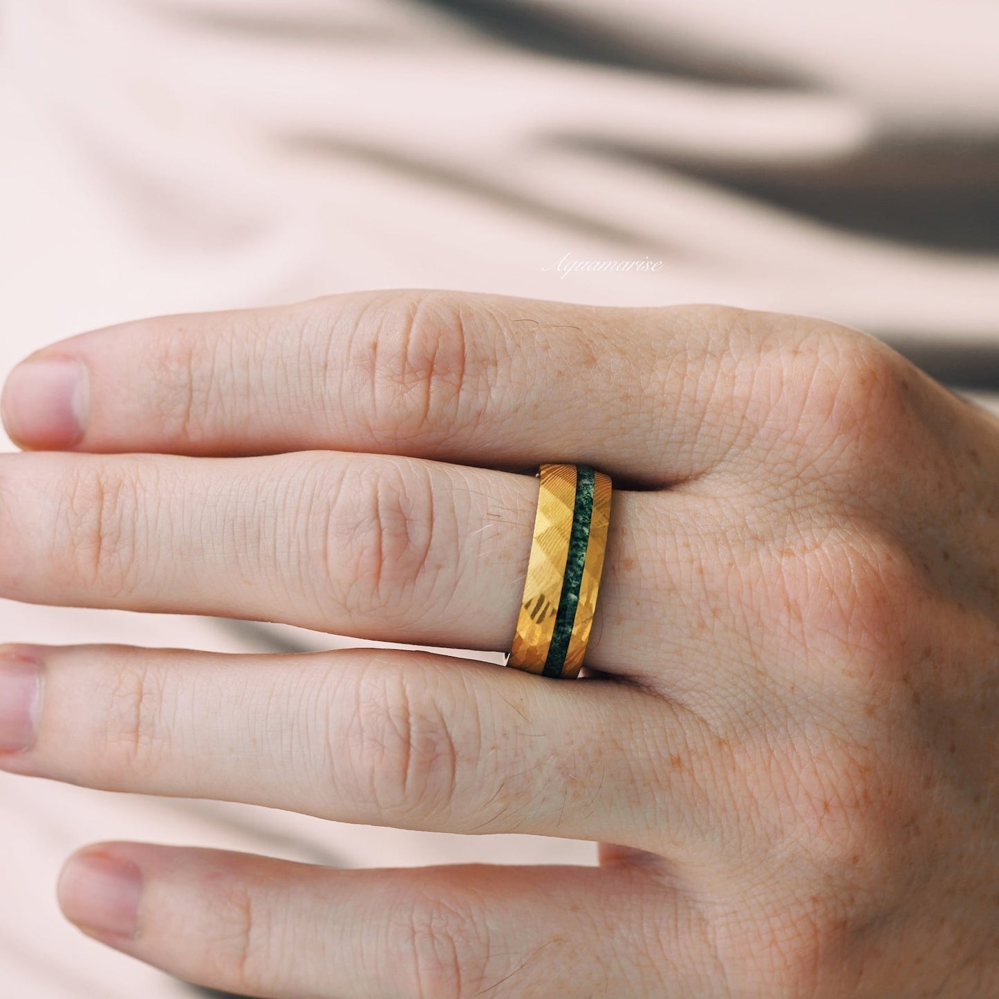Skye Kite® Green Moss Agate Couples Ring Set