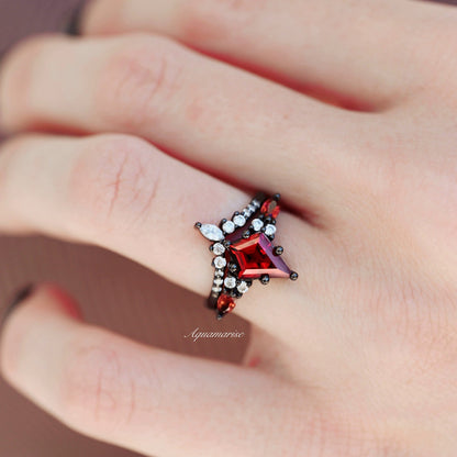 Skye Kite® Natural Red Garnet Couples Ring Set