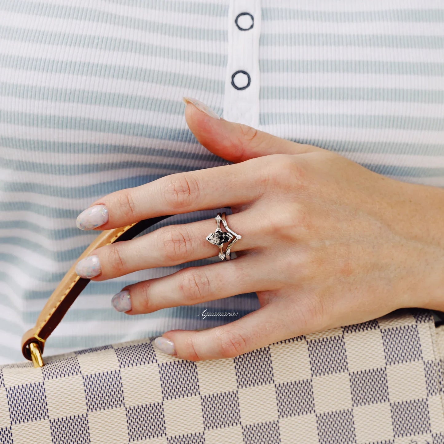 Rutilated Quartz Couples Ring Set