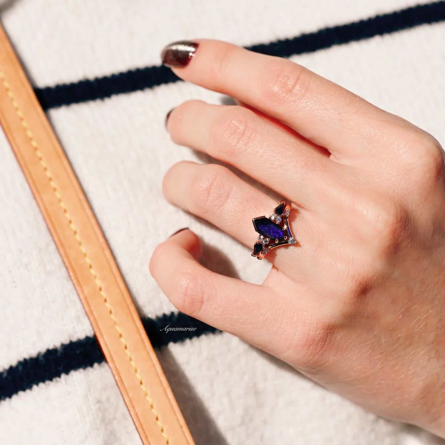 Galaxy Sandstone Starry Night Couples Ring Set