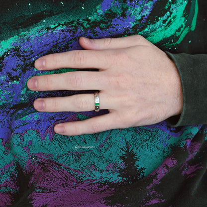 Emerie Simulated Diamond & Emerald Couples Ring Set