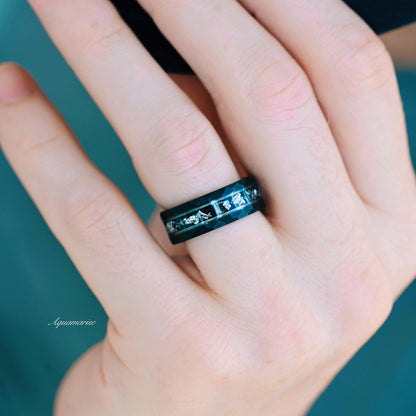 Rutilated Quartz & Meteorite Couples Ring Set