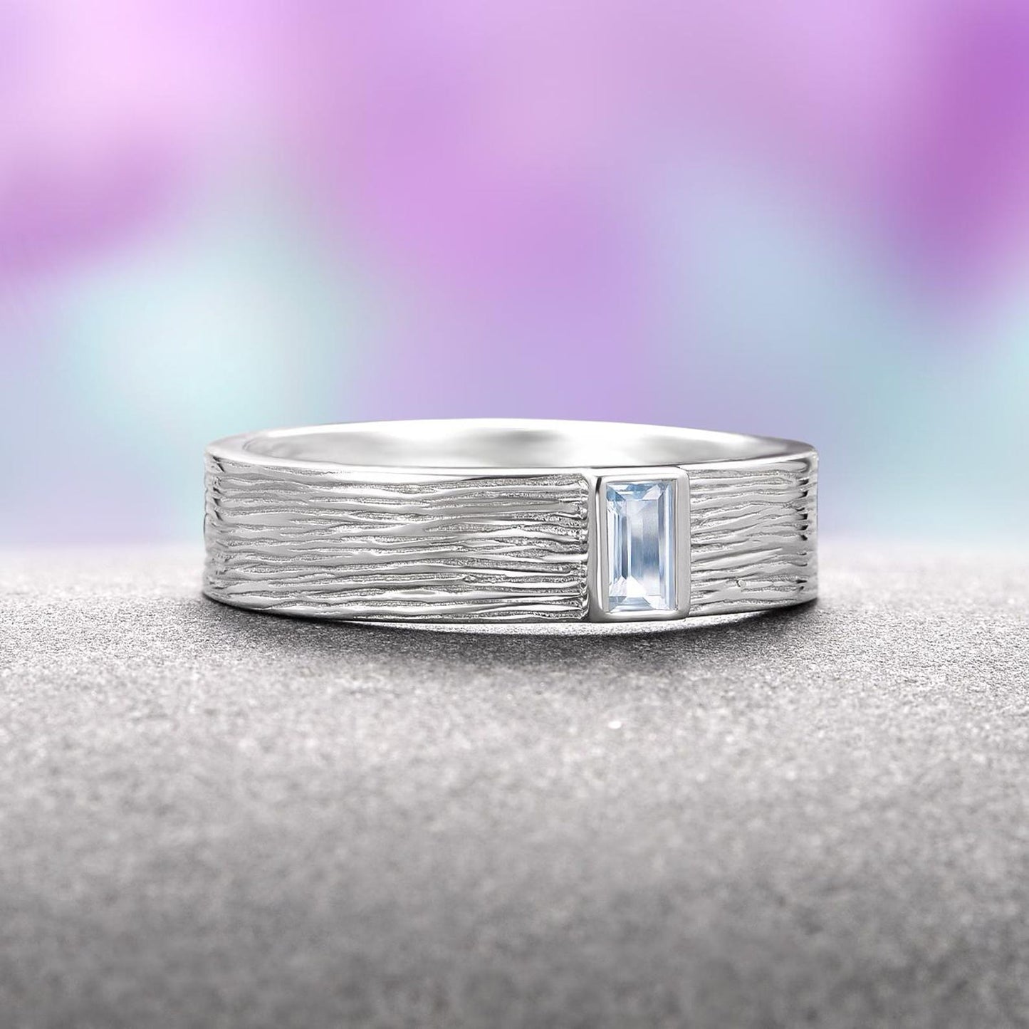 Celtic Aquamarine Couples Ring Set