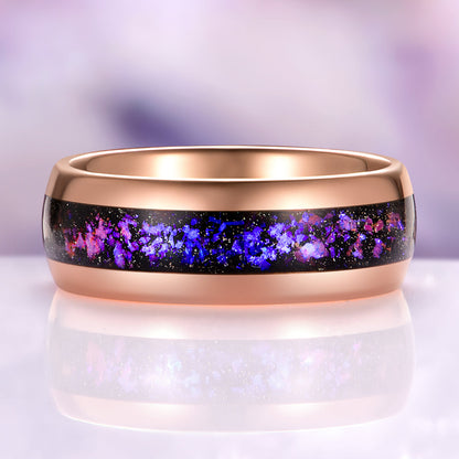 Orion Nebula™ & Cornflower Sapphire Leaf Couples Ring Set