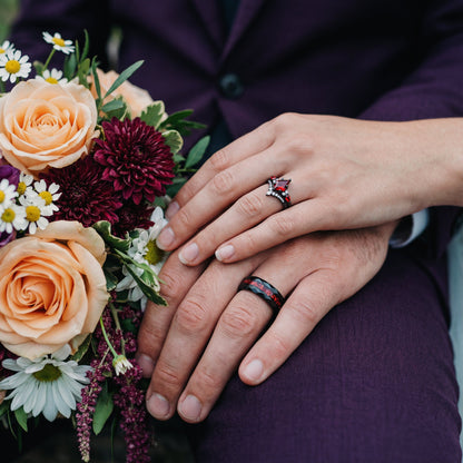 Skye Kite® Natural Red Garnet Couples Ring Set